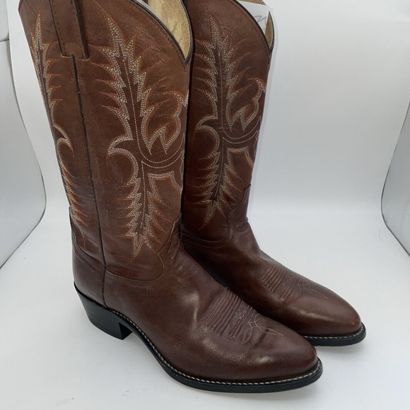 Tony Lama Brown Embroidered Leather Men’s Cowboy Boots Men’s Size 10